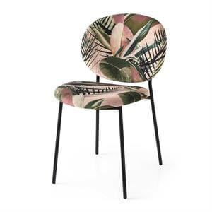 Ines Set Of Two Dining Chairs Pink Leaves CS2004